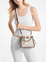 Michael Kors Mina Small Signature Logo Chain Crossbody Bag