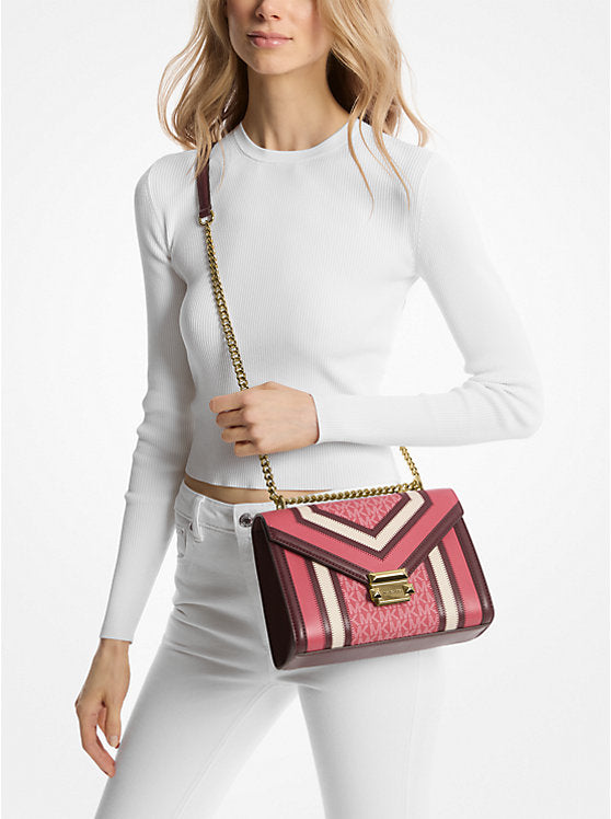 Michael Kors Whitney Medium Color-Block and Signature Logo Shoulder Bag