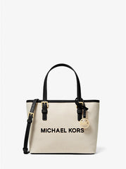 Michael Kors Jet Set Travel Extra-Small Canvas Top-Zip Tote Bag