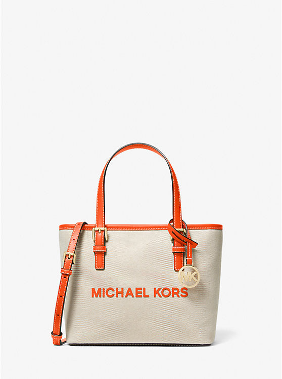 Michael Kors Jet Set Travel Extra-Small Canvas Top-Zip Tote Bag