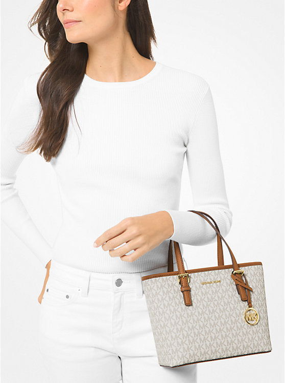 jet set travel extra-small logo top-zip tote bag michael kors Michael Kors Jet Set Travel Extra-Small Logo Top-Zip Tote Bag – Luxury Brands