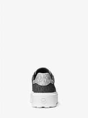 Michael Kors Romey Metallic Two-Tone Signature Logo Black Platform Sneaker