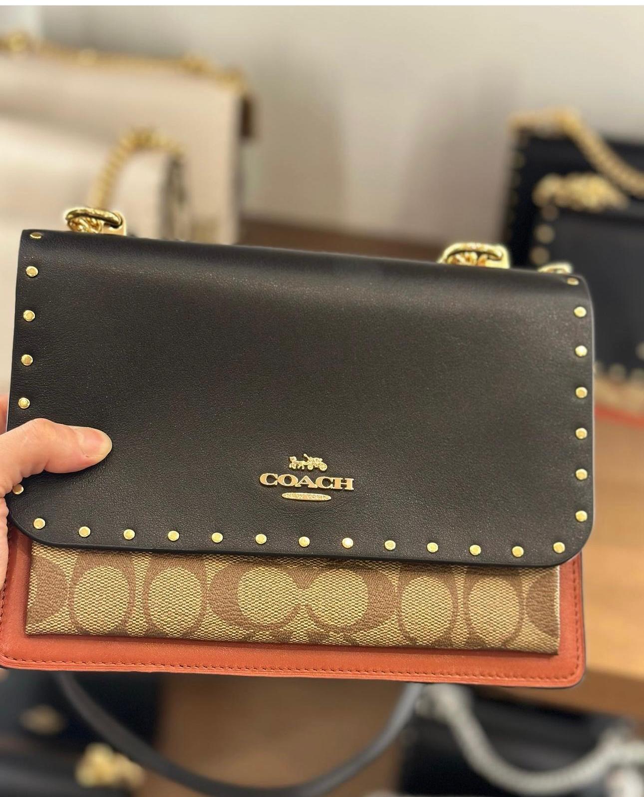 Coach Klare Crossbody Bag In Signature Canvas With Rivets